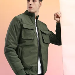 HRX by Hrithik Roshan Pocket Detail Mock Collar Bomber Jacket-picture-46