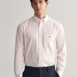 GANT Men Button-Down Collar Solid Cotton Casual Shirt-image-70