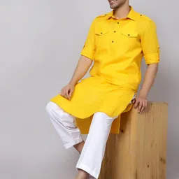 Sultan The King Of Kurta Men Thread Work Pathani Kurtas-image-73