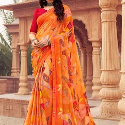 Mitera Ethnic Motifs Beads and Stones Poly Chiffon Saree-picture-17
