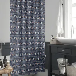 ArtzFolio Grey & Blue Printed Shower Curtains-image-86
