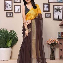 Rhey Ombre Pure Chiffon Saree-picture-1