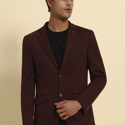 Cantabil Slim Fit Notched Lapel Long Sleeve Single Breasted Blazer-image-95