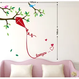 LANSTICK Red & Green Printed Self-Adhesive WallStickers-16