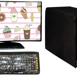 Wacky Desktop Computer Cover Full Set for 19 inch Computer Monitor, Keyboard (8*18 Inch) and CPU (7.5*18*16 Inch) - CC-19-IN-ICE-CREAM_P1-9
