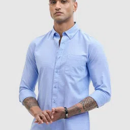 Snitch Men Smart Fit Button-Down Collar Solid Cotton Casual Shirt-image-88
