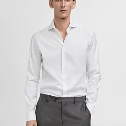 MANGO MAN Oxford Weave Slim Fit Shirt-image-85
