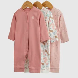 mothercare Girls Pack of 3 Printed Sleepsuit-image-58