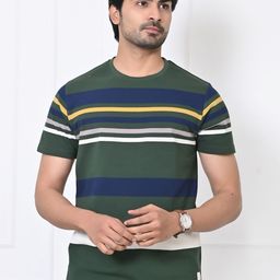 ARBOUR Striped Slim Fit Cotton T-shirt-image-21