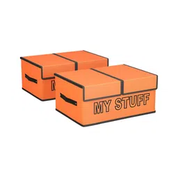 Myntra Elegant Homes Orange And Black 2 Pieces Printed Wardrobe Drawer Organisers-39