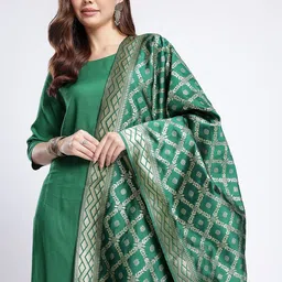 Anouk Rustic Ethnic Motifs Woven Design Kurta with Trousers & Dupatta-picture-48
