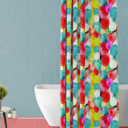ArtzFolio Red & Yellow Abstract Printed Waterproof Shower Curtain-4