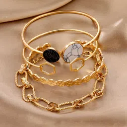 GOLDIWALA Set Of 4 Gold-Plated Cuff Bracelet-48