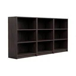 HEXA RED Brown 3 Tier Wooden BookShelf-16