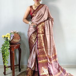 AMRUTKALA SAREES Woven Design Zari Silk Blend Banarasi Saree-image-21