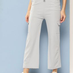 The Roadster Lifestyle Co. Women Straight Fit Mid-Rise Flat-Front Cargos-image-90