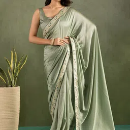HERE&NOW Embroidered Pure Chiffon Saree-picture-47