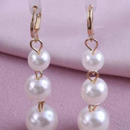 DIVASTRI Gold Plated Pearls Beaded Spherical Korean Drop Earrings-58
