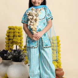 Cutiekins Girls Printed Empire Kurta with Salwar & With Dupatta-picture-34