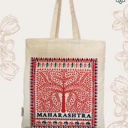 MAATIR DESIGNS Printed Shopper Tote Bag with Fringed-image-53