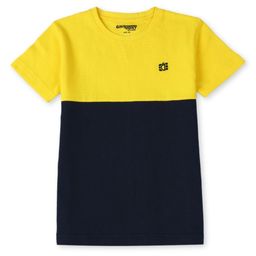 Gini and Jony Boys Colourblocked Round Neck Cotton T-shirt-image-100