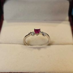 Romantic Heart-Cut Gemstone Ring – Elegant Sparkle with Delicate Side Accents Silver Silver Plated Ring-image-62