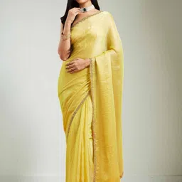 LOROFY Beads and Stones Chanderi Saree-picture-48