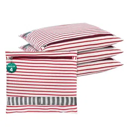 Kuber Industries Maroon and Off-White 4 Pieces Striped Cotton Drawer Organisers-36
