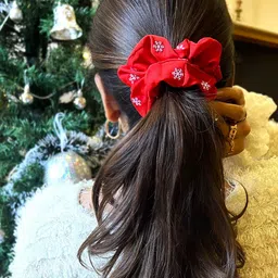 MASQ Set Of 3 Snowflake Printed Scrunchie With Headband & Mask image 2
