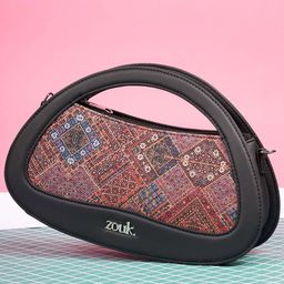 ZOUK Women Abstract Half Moon Handheld Bag-16