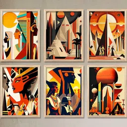 WALLLANE Brown 6 and more Piece Wood Abstract Wall Paintings-image-34