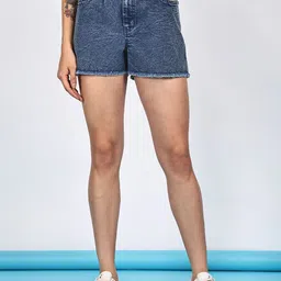 PUELLA Women Regular Fit High-Rise Above Knee Denim Shorts-picture-35