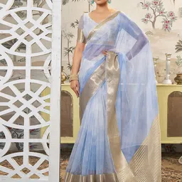 DIVASTRI Zari Organza Banarasi Saree-image-15