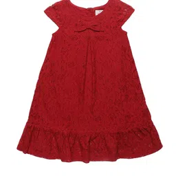 YOUNG BIRDS Girls Cap Sleeves Lace Inserts Detail A-Line Dress-image-14