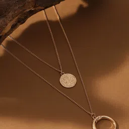 SOHI The Cosmo Gold Plated Layered Necklace-91