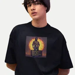BOLLYWOO.OOO Unisex Bio Finish Graphic Printed Round Neck Cotton Oversized T-shirt-image-74