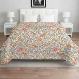 IVAZA Brown & White Floral Microfiber AC Room 210 GSM Double Bed Comforter-image-63