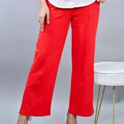 Mlada Women Plus Size Wide Leg Flared Mid-Rise Stretchable Wide Leg Trousers-image-49