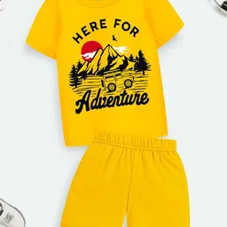 YK X Trampoline Kids Printed T-shirt with Shorts-image-62
