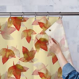 ArtzFolio Yellow & Brown Printed Waterproof Shower Curtains-11