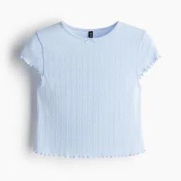 H&M Overlock-Detail Pointelle Top-image-86