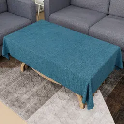 Aura Blue Anti-Skid 4-Seater Rectangle 1.48 m x 0.98 m Jute Table Cover-picture-18