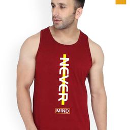 SLOWLORIS Pack Of 2 Typographic Printed Sleevesless Bio-Wash Combed Cotton Gym Vests-picture-19