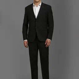 Louis Philippe Textured Slim-Fit Single-Breasted Two-Piece Formal Suit-picture-13