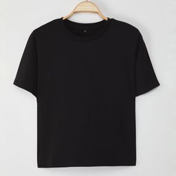 Trendyol Women Solid Round Neck Cotton T-shirt-image-88