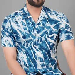 Metronaut Men Cuban Collar Abstract Printed Casual Shirt-image-19