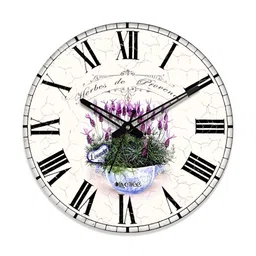 OLIVE TREE White & Black Floral Printed Analogue Contemporary Wall Clock-image-20