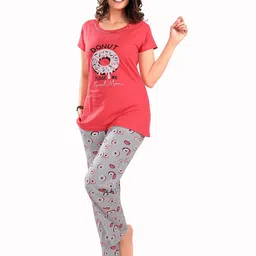 SWEET MOON Printed Round Neck T-Shirt With Pyjama-image-67