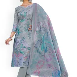 DRAVINAM Trends Embroidered Pure Cotton Unstitched Dress Material-picture-25