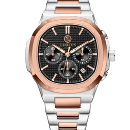 Carlton London Men Skeleton Dial & Stainless Steel Bracelet Style Straps Analogue Watch CLSDTBLKM-picture-13